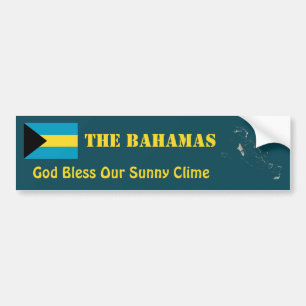 De Voiture Autocollant Bahamas Drapeau + Carte