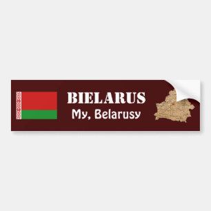 De Voiture Autocollant Belarus Drapeau + Carte