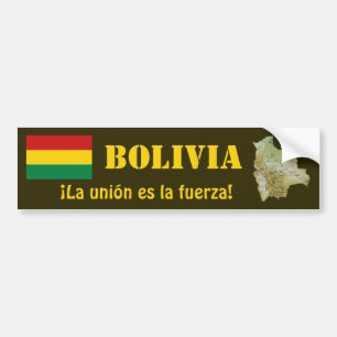 De Voiture Autocollant Bolivie Drapeau + Carte