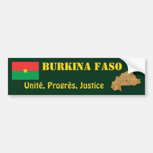 De Voiture Autocollant Burkina Faso Drapeau + Carte