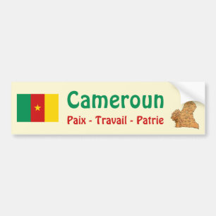 De Voiture Autocollant Caméroun Drapeau + Carte