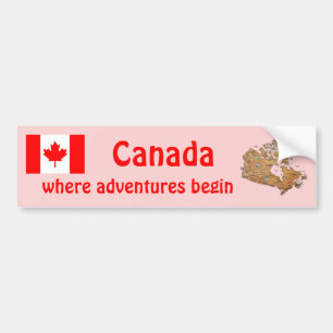 De Voiture Autocollant Canada Drapeau et Carte