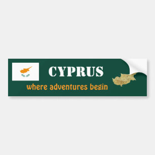 De Voiture Autocollant Chypre Drapeau + Carte