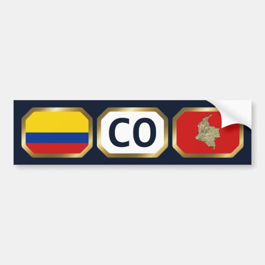 De Voiture Autocollant Colombie Drapeau Carte Code (Devant)