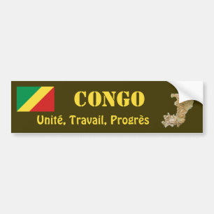 De Voiture Autocollant Congo-Brazzaville Drapeau + Carte