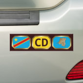 De Voiture Autocollant Congo-Kinshasa Drapeau Carte Code (En voiture)