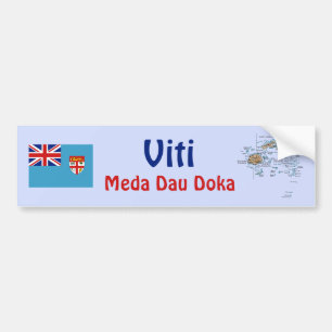 De Voiture Autocollant Drapeau + Carte des Fidji