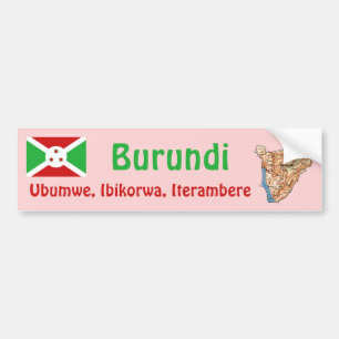 De Voiture Autocollant Drapeau + Carte du Burundi