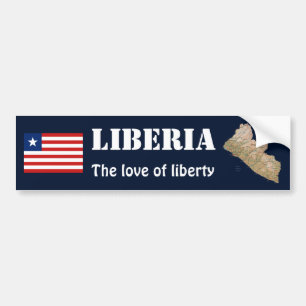De Voiture Autocollant Drapeau + Carte du Libéria