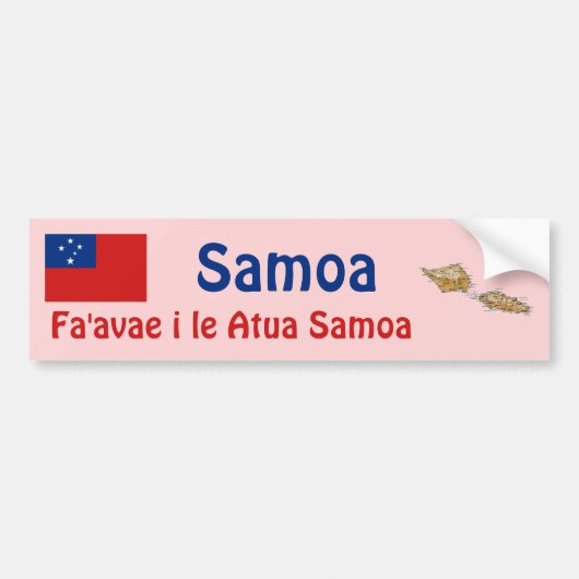 De Voiture Autocollant Drapeau + Carte du Samoa (Devant)
