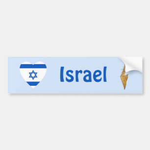 De Voiture Autocollant Drapeau Cœur + Carte d'Israël