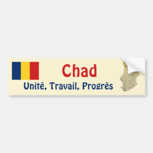 De Voiture Autocollant drapeau et carte du Tchad