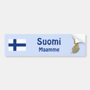 De Voiture Autocollant Finlande Drapeau + Carte