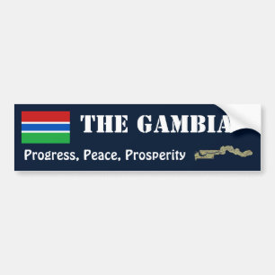 De Voiture Autocollant Gambia Drapeau + Carte