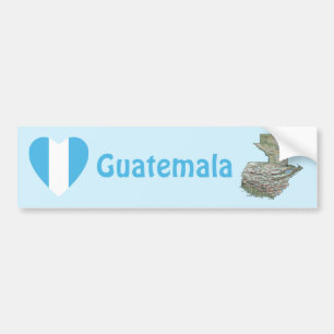 De Voiture Autocollant Guatemala Drapeau Cœur + Carte