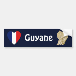 De Voiture Autocollant Guyane Drapeau Cœur + Carte