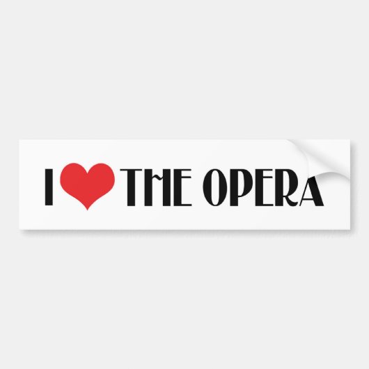 De Voiture Autocollant J'adore L'Opéra (Devant)