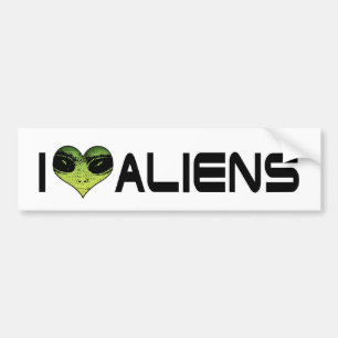 De Voiture Autocollant J'aime les Aliens