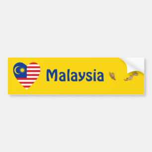 De Voiture Autocollant Malaysia Drapeau Cœur + Carte