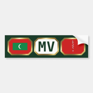 De Voiture Autocollant Maldives Drapeau Carte Code