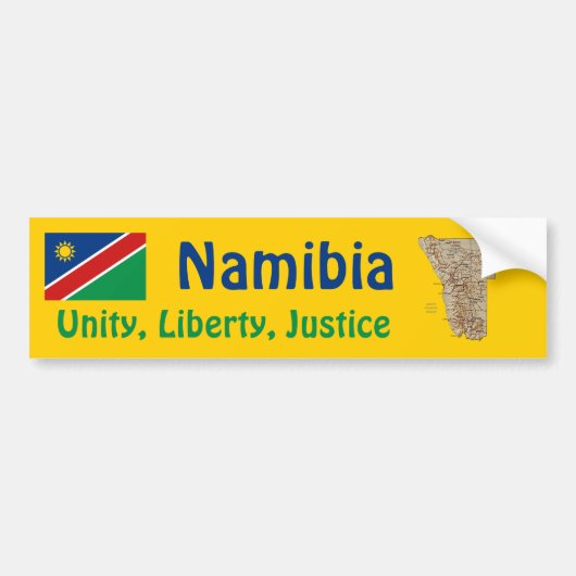 De Voiture Autocollant Namibia Drapeau + Carte (Devant)