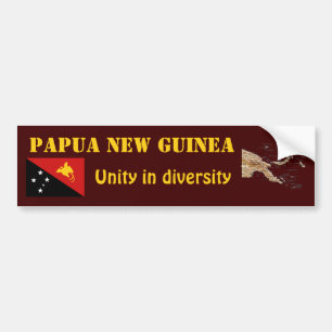 De Voiture Autocollant Papua Nouvelle-Guinée Drapeau + Carte