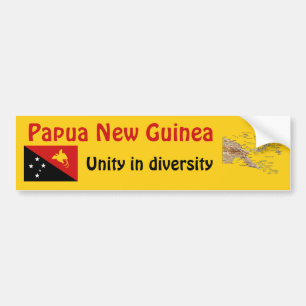 De Voiture Autocollant Papua-Nouvelle-Guinée Drapeau + Carte