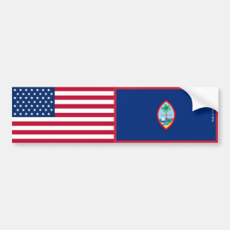 De Voiture Autocollant pare-chocs American & Guam Flags