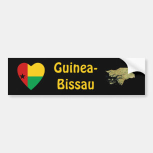 De Voiture Autocollant pare-chocs Guinée-Bissau Drapeau Cœur