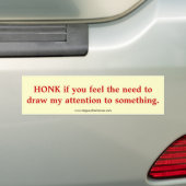 De Voiture Autocollant pare-chocs "Honk" (En voiture)