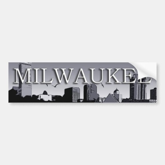 De Voiture Autocollant pare-chocs Milwaukee Wisconsin Skyline (Devant)