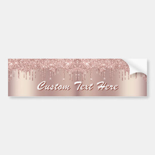 De Voiture Autocollant pare-chocs scintillant en or rose avec