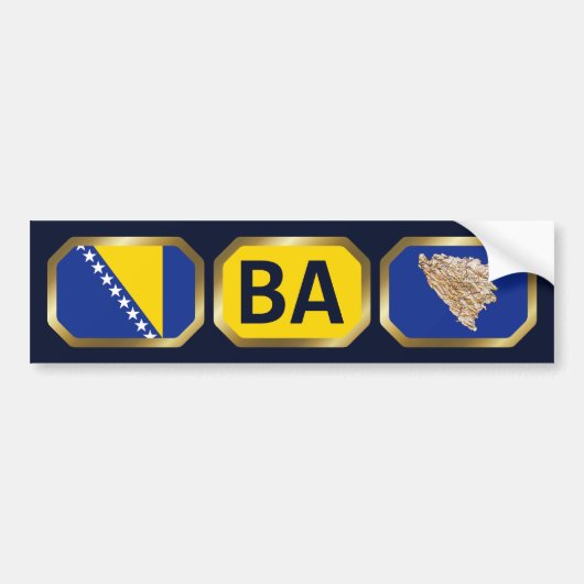 De Voiture Autocollant pour pare-chocs Drapeau Carte Code Bos (Devant)