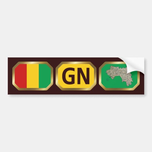 De Voiture Autocollant pour pare-chocs Drapeau Carte Code Gui (Devant)