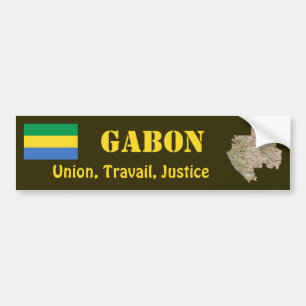 De Voiture Autocollant pour pare-chocs Drapeau + Carte du Gab