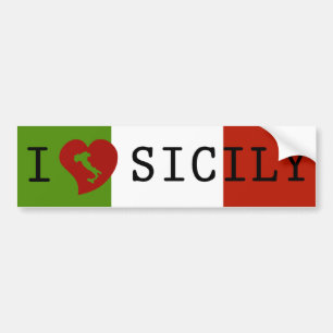 De Voiture Autocollant pour pare-chocs Drapeau Sicile J'aime