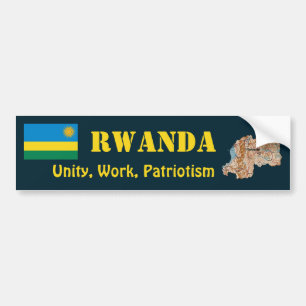 De Voiture Autocollant Rwanda Drapeau + Carte