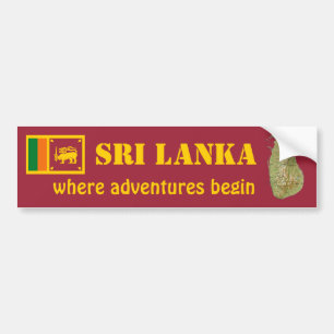 De Voiture Autocollant Sri Lanka Drapeau + Carte