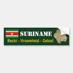 De Voiture Autocollant Suriname Drapeau + Carte