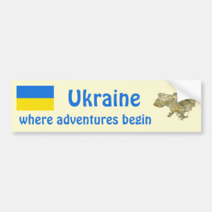 De Voiture Autocollant Ukraine Drapeau + Carte