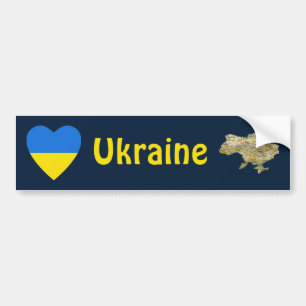 De Voiture Autocollant Ukraine Drapeau Cœur + Carte