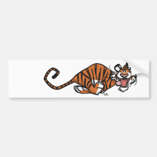 De Voiture Cartoon Running Tiger autocollant