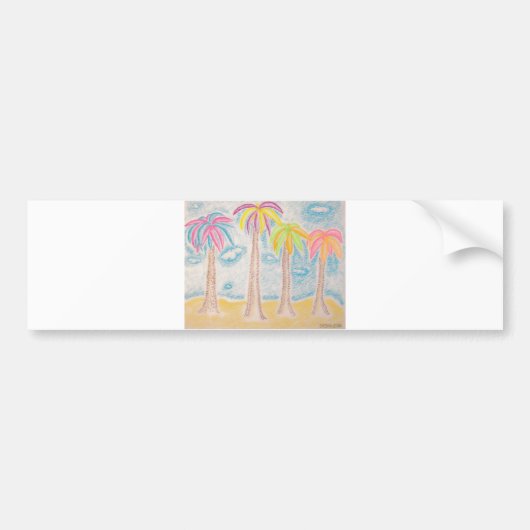 De Voiture Colorée Palms-bumper autocollant (Devant)