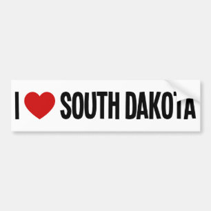 De Voiture J'adore le Dakota du Sud ❤️ Autocollant pour pare-