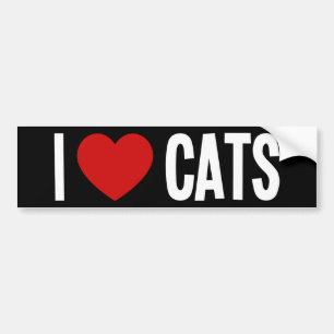 De Voiture J'adore les chats ❤️ Autocollant pare-chocs J'aime