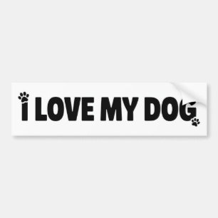 De Voiture J'AIME MON CHIEN Autocollant minimaliste empreinte