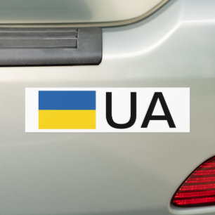 De Voiture L'Ukraine porte un autocollant pare-chocs avec cod