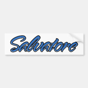 De Voiture Salvatore Nom bleu autocollant