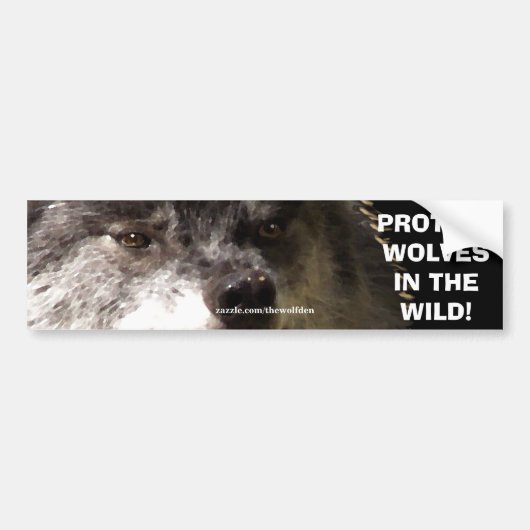De Voiture WOLF FACE Wildlife Conservation Bumper autocollant (Devant)