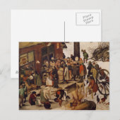 De volkstelling in Bethlehem, detail van de volkst Briefkaart (Voorkant / Achterkant)